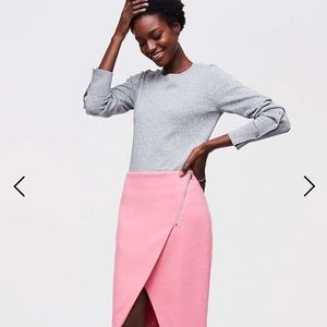 LOFT Zip Wrap Pencil Skirt in Joyful Pink